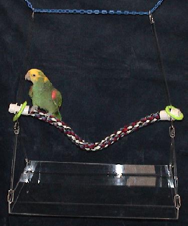 Acrylic Hanging Perch and Tray: 3 Sizes